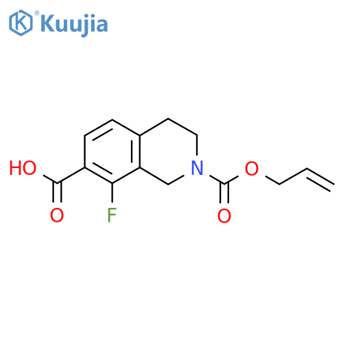 8-Fluoro-2-[(prop-2-en-1-yloxy)carbonyl]-1,2,3,4-tetrahydroisoquinoline-7-carboxylic acid structure