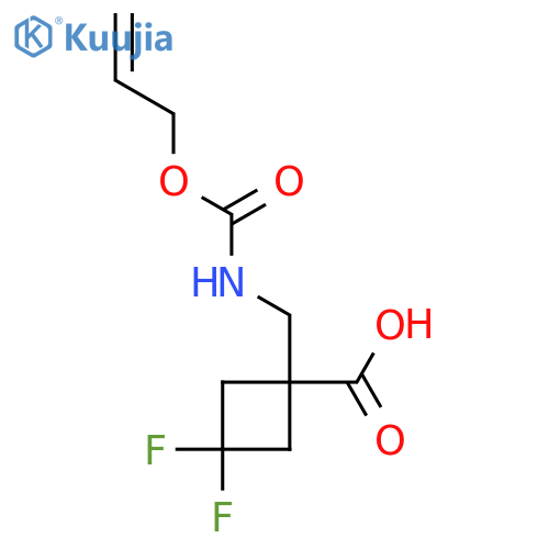3,3-Difluoro-1-({[(prop-2-en-1-yloxy)carbonyl]amino}methyl)cyclobutane-1-carboxylic acid structure