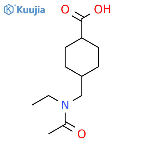 (1r,4r)-4-(N-ethylacetamido)methylcyclohexane-1-carboxylic acid structure