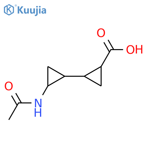 2-(2-Acetamidocyclopropyl)cyclopropane-1-carboxylic acid structure