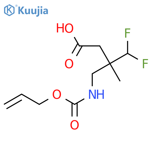 4,4-difluoro-3-methyl-3-({(prop-2-en-1-yloxy)carbonylamino}methyl)butanoic acid structure