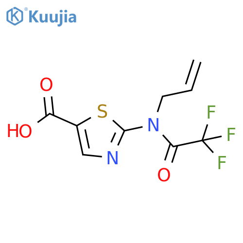 2-[2,2,2-trifluoro-N-(prop-2-en-1-yl)acetamido]-1,3-thiazole-5-carboxylic acid structure