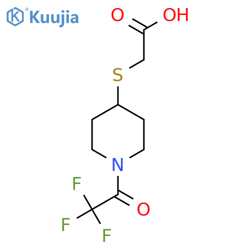 2-{1-(2,2,2-trifluoroacetyl)piperidin-4-ylsulfanyl}acetic acid structure