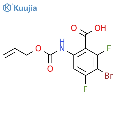 3-bromo-2,4-difluoro-6-{(prop-2-en-1-yloxy)carbonylamino}benzoic acid structure
