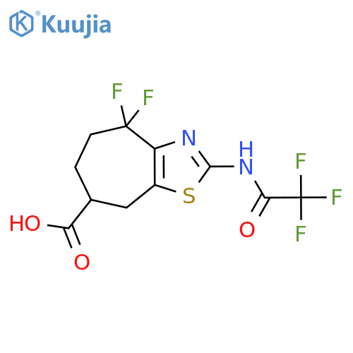4,4-difluoro-2-(2,2,2-trifluoroacetamido)-4H,5H,6H,7H,8H-cycloheptad1,3thiazole-7-carboxylic acid structure