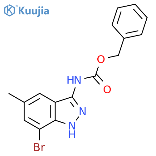 benzyl N-(7-bromo-5-methyl-1H-indazol-3-yl)carbamate structure