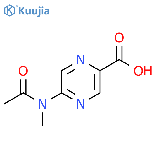 5-(N-methylacetamido)pyrazine-2-carboxylic acid structure