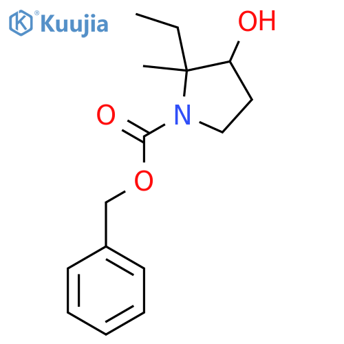 Benzyl 2-ethyl-3-hydroxy-2-methylpyrrolidine-1-carboxylate structure