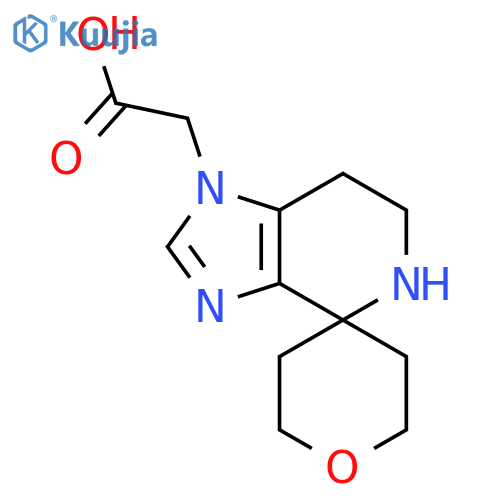2-{1,5,6,7-tetrahydrospiroimidazo4,5-cpyridine-4,4'-oxan-1-yl}acetic acid structure