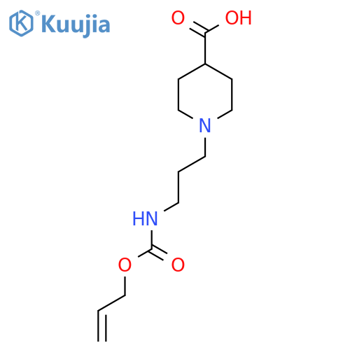 1-(3-{(prop-2-en-1-yloxy)carbonylamino}propyl)piperidine-4-carboxylic acid structure