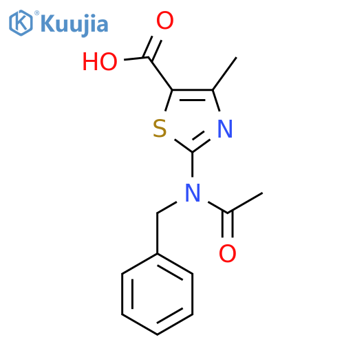 2-(N-benzylacetamido)-4-methyl-1,3-thiazole-5-carboxylic acid structure