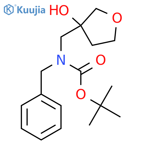 tert-butyl N-benzyl-N-(3-hydroxyoxolan-3-yl)methylcarbamate structure