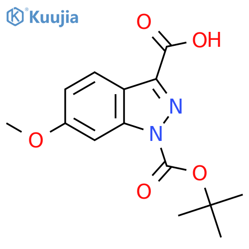 1-(tert-butoxy)carbonyl-6-methoxy-1H-indazole-3-carboxylic acid structure