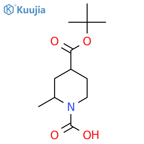 4-(tert-butoxy)carbonyl-2-methylpiperidine-1-carboxylic acid structure