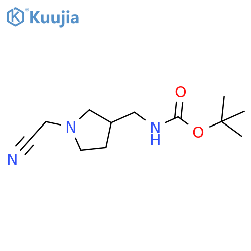 tert-butyl N-{[1-(cyanomethyl)pyrrolidin-3-yl]methyl}carbamate structure