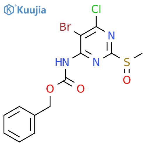 benzyl N-(5-bromo-6-chloro-2-methanesulfinylpyrimidin-4-yl)carbamate structure