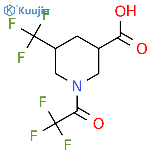 1-(2,2,2-Trifluoroacetyl)-5-(trifluoromethyl)piperidine-3-carboxylic acid structure