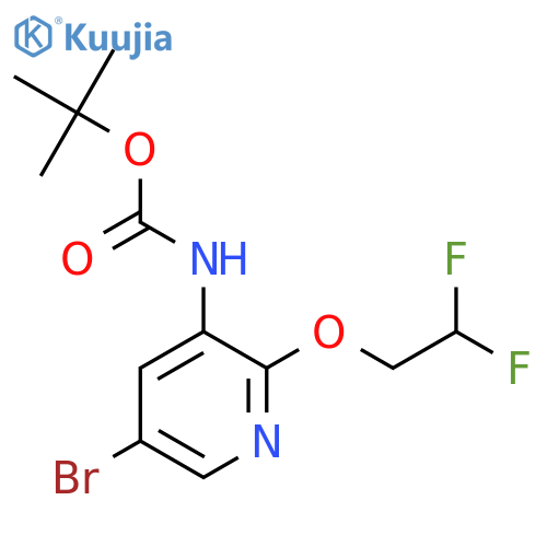 tert-butyl (5-bromo-2-(2,2-difluoroethoxy)pyridin-3-yl)carbamate structure