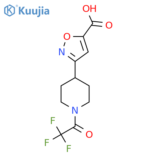 3-1-(2,2,2-trifluoroacetyl)piperidin-4-yl-1,2-oxazole-5-carboxylic acid structure