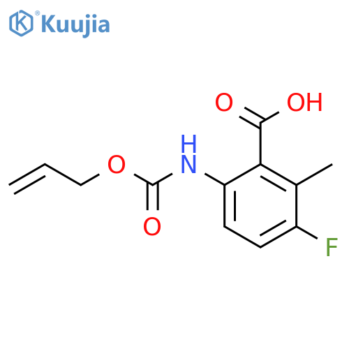 3-fluoro-2-methyl-6-{(prop-2-en-1-yloxy)carbonylamino}benzoic acid structure