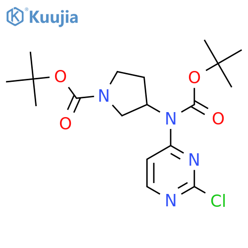 tert-butyl 3-{(tert-butoxy)carbonyl(2-chloropyrimidin-4-yl)amino}pyrrolidine-1-carboxylate structure