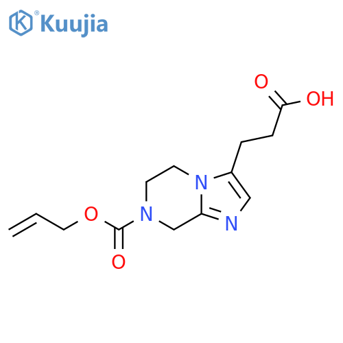 3-{7-[(prop-2-en-1-yloxy)carbonyl]-5H,6H,7H,8H-imidazo[1,2-a]pyrazin-3-yl}propanoic acid structure