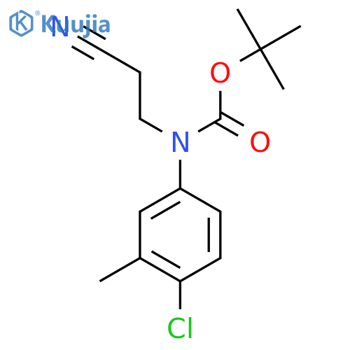 tert-butyl N-(4-chloro-3-methylphenyl)-N-(2-cyanoethyl)carbamate structure