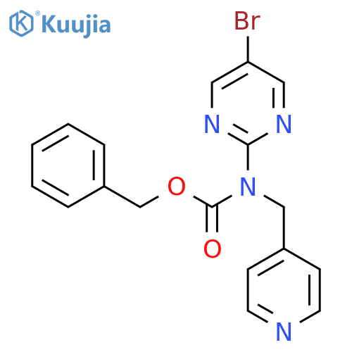 benzyl N-(5-bromopyrimidin-2-yl)-N-(pyridin-4-yl)methylcarbamate structure