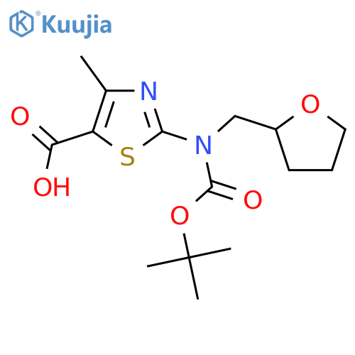 2-{(tert-butoxy)carbonyl(oxolan-2-yl)methylamino}-4-methyl-1,3-thiazole-5-carboxylic acid structure