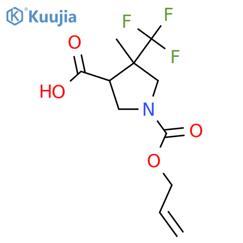 4-Methyl-1-[(prop-2-en-1-yloxy)carbonyl]-4-(trifluoromethyl)pyrrolidine-3-carboxylic acid structure