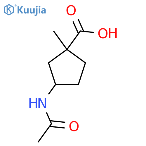 3-Acetamido-1-methylcyclopentane-1-carboxylic acid structure