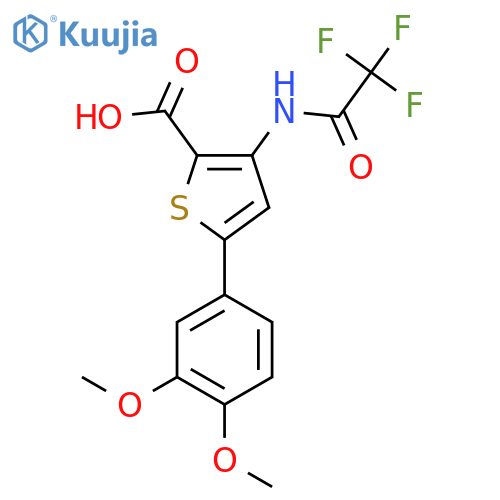 5-(3,4-Dimethoxyphenyl)-3-(2,2,2-trifluoroacetamido)thiophene-2-carboxylic acid structure