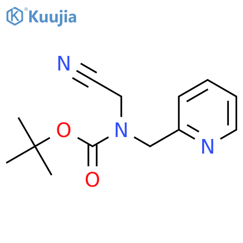 tert-butyl N-(cyanomethyl)-N-(pyridin-2-yl)methylcarbamate structure