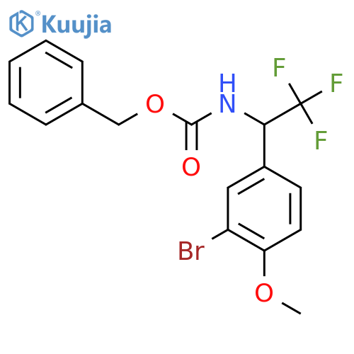 benzyl N-1-(3-bromo-4-methoxyphenyl)-2,2,2-trifluoroethylcarbamate structure