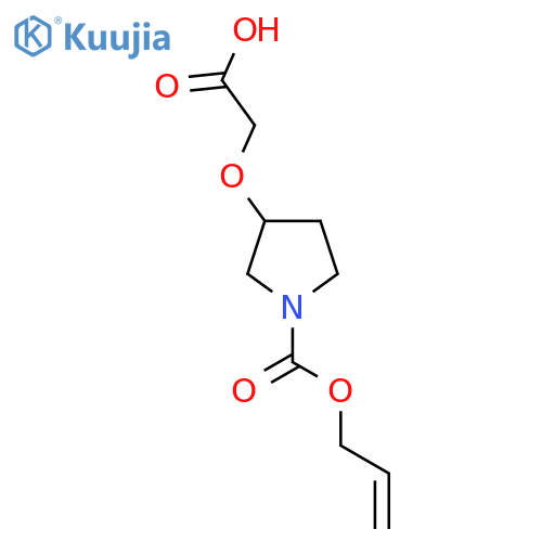 2-({1-(prop-2-en-1-yloxy)carbonylpyrrolidin-3-yl}oxy)acetic acid structure