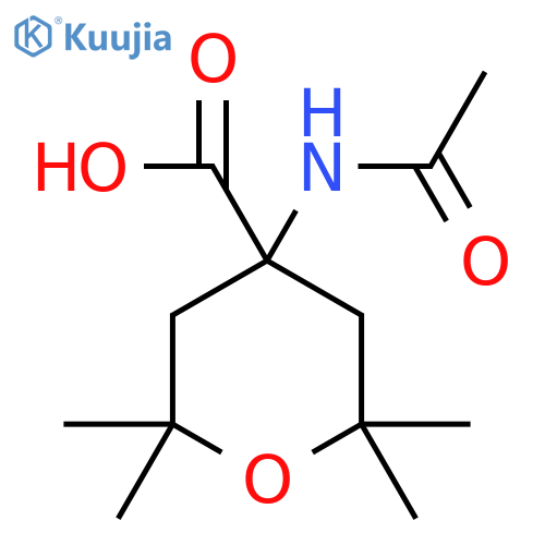 4-Acetamido-2,2,6,6-tetramethyloxane-4-carboxylic acid structure