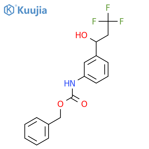 benzyl N-3-(3,3,3-trifluoro-1-hydroxypropyl)phenylcarbamate structure