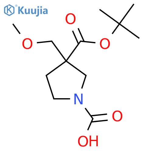 3-(tert-butoxy)carbonyl-3-(methoxymethyl)pyrrolidine-1-carboxylic acid structure