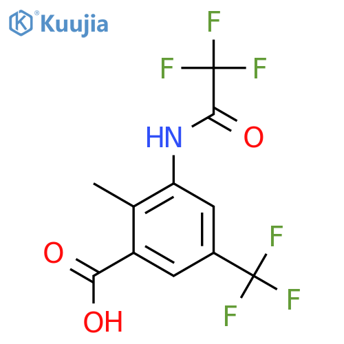 2-Methyl-3-(2,2,2-trifluoroacetamido)-5-(trifluoromethyl)benzoic acid structure