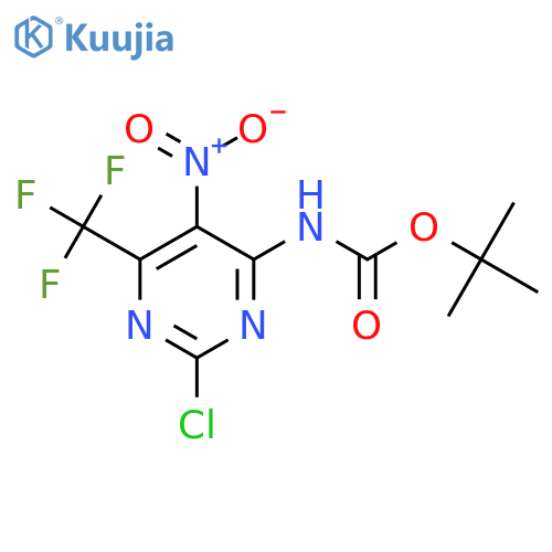 tert-butyl N-2-chloro-5-nitro-6-(trifluoromethyl)pyrimidin-4-ylcarbamate structure
