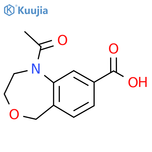1-Acetyl-1,2,3,5-tetrahydro-4,1-benzoxazepine-8-carboxylic acid structure
