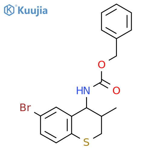 benzyl N-(6-bromo-3-methyl-3,4-dihydro-2H-1-benzothiopyran-4-yl)carbamate structure