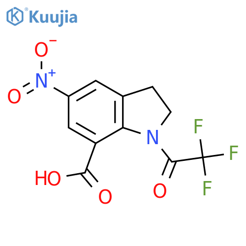5-nitro-1-(2,2,2-trifluoroacetyl)-2,3-dihydro-1H-indole-7-carboxylic acid structure