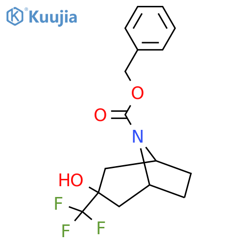 benzyl 3-hydroxy-3-(trifluoromethyl)-8-azabicyclo3.2.1octane-8-carboxylate structure