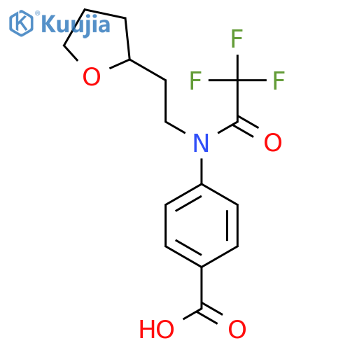 4-{2,2,2-trifluoro-N-2-(oxolan-2-yl)ethylacetamido}benzoic acid structure