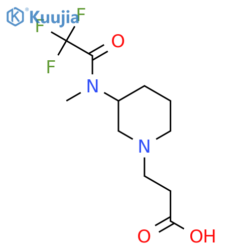 3-3-(2,2,2-trifluoro-N-methylacetamido)piperidin-1-ylpropanoic acid structure