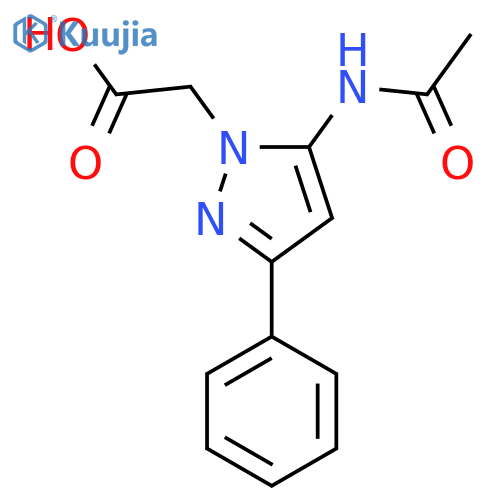 2-(5-acetamido-3-phenyl-1H-pyrazol-1-yl)acetic acid structure