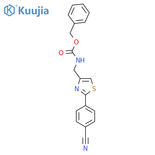 benzyl N-{[2-(4-cyanophenyl)-1,3-thiazol-4-yl]methyl}carbamate structure