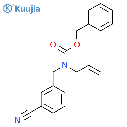 benzyl N-(3-cyanophenyl)methyl-N-(prop-2-en-1-yl)carbamate structure