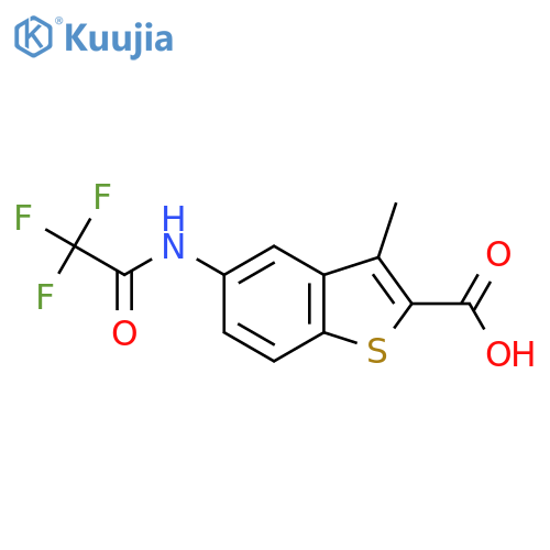 3-Methyl-5-(2,2,2-trifluoroacetamido)-1-benzothiophene-2-carboxylic acid structure